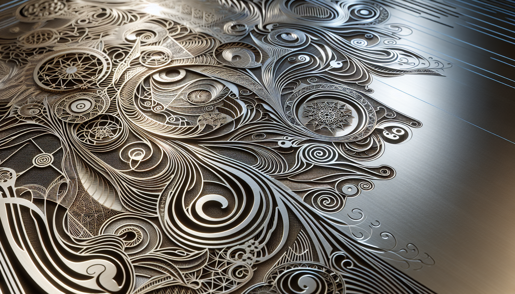 Artistic laser etching on metal surface